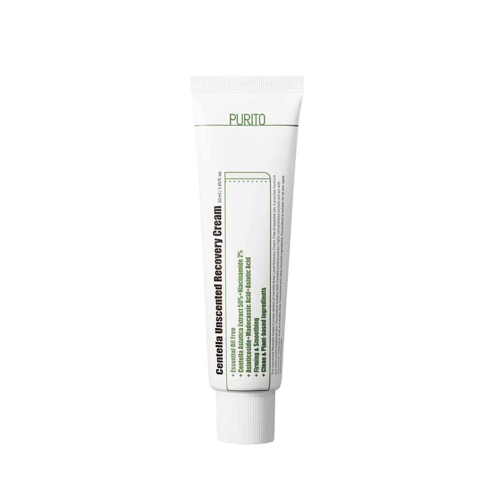 PURITO Centella Unscented Recovery Cream - Regenerační krém bez parfemace - pletovecentrum.cz