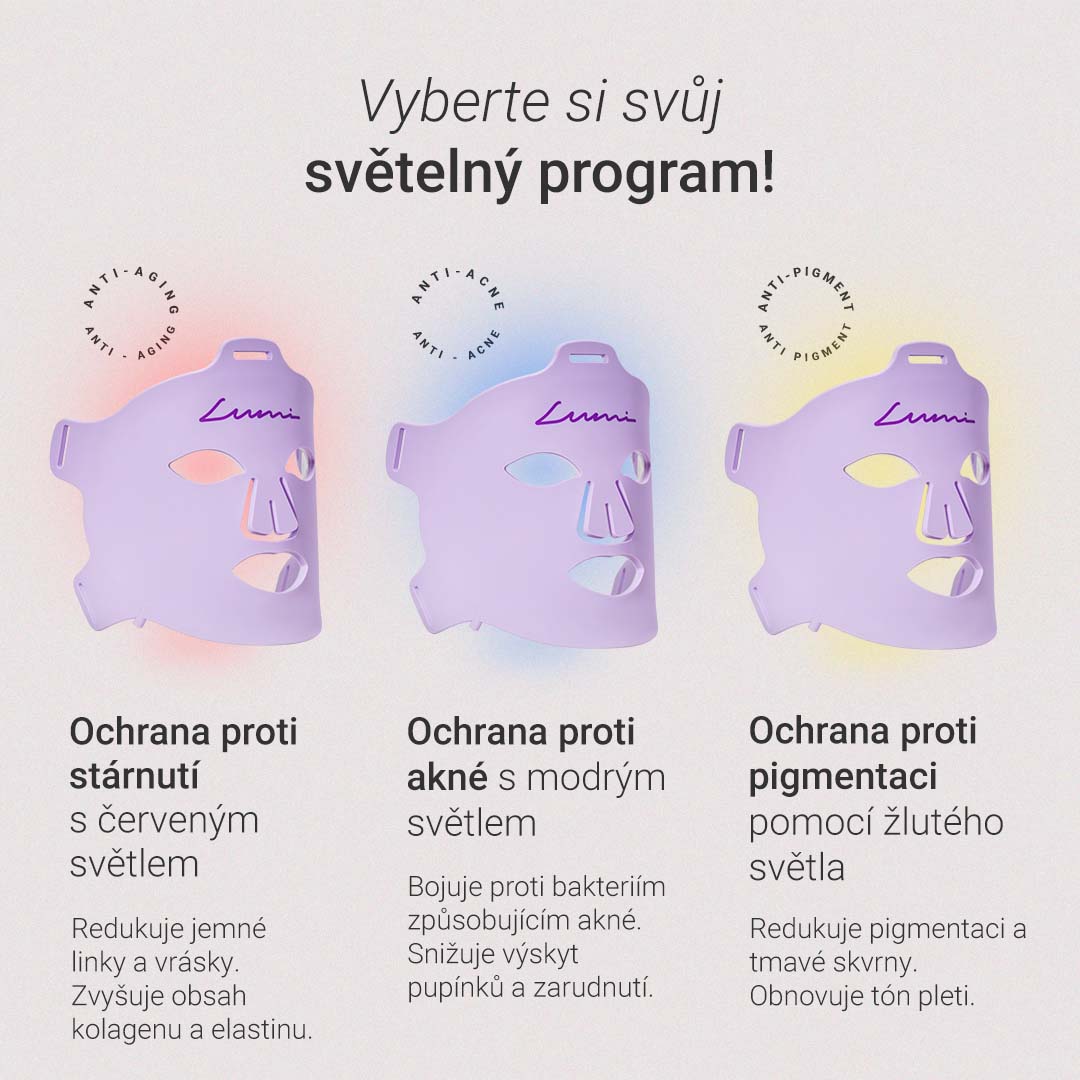 Světelná terapeutická maska Lumi